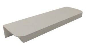 Griffleiste Breckerfeld aluminium - Weiß seidenmatt Pulverbeschichtung PB0 Radius R10 - 116 mm lang  vor weißem Hintergrund