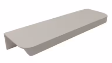 Griffleiste Breckerfeld aluminium - Weiß seidenmatt Pulverbeschichtung PB0 Radius R10 - 116 mm lang vor weißem Hintergrund
