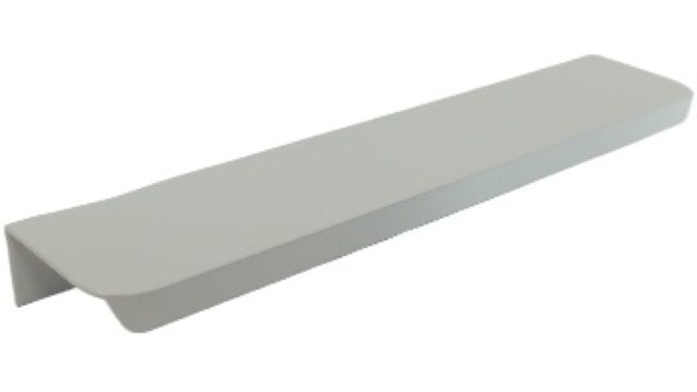 Griffleiste Breckerfeld aluminium - Weiß seidenmatt Pulverbeschichtung PB0 Radius R10 - 180 mm lang vor weißem Hintergrund
