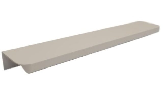 Griffleiste Breckerfeld aluminium - Weiß seidenmatt Pulverbeschichtung PB0 Radius R10 - 212 mm lang vor weißem Hintergrund