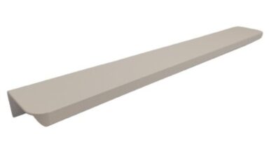 Griffleiste Breckerfeld aluminium - Weiß seidenmatt Pulverbeschichtung PB0 Radius R10 - 276 mm lang vor weißem Hintergrund