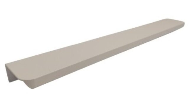 Griffleiste Breckerfeld aluminium - Weiß seidenmatt Pulverbeschichtung PB0 Radius R10 - 276 mm lang vor weißem Hintergrund