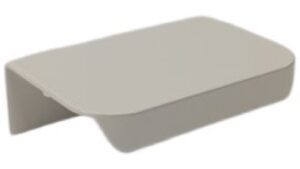 Griffleiste Breckerfeld aluminium - Weiß seidenmatt Pulverbeschichtung PB0 Radius R10 - 52 mm lang  vor weißem Hintergrund