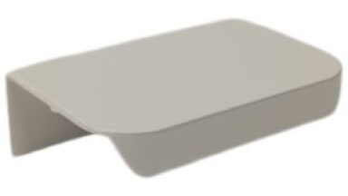 Griffleiste Breckerfeld aluminium - Weiß seidenmatt Pulverbeschichtung PB0 Radius R10 - 52 mm lang vor weißem Hintergrund