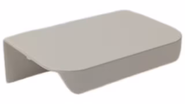 Griffleiste Breckerfeld aluminium - Weiß seidenmatt Pulverbeschichtung PB0 Radius R10 - 52 mm lang vor weißem Hintergrund