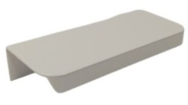 Griffleiste Breckerfeld aluminium - Weiß seidenmatt Pulverbeschichtung PB0 Radius R10 - 84 mm lang vor weißem Hintergrund
