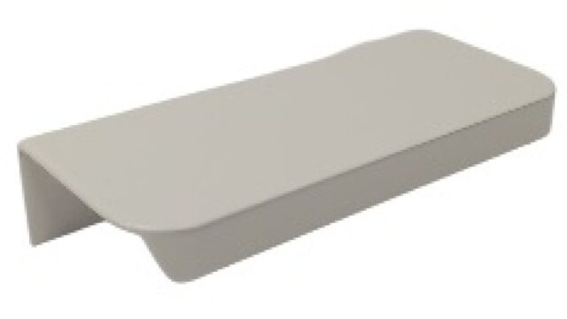 Griffleiste Breckerfeld aluminium - Weiß seidenmatt Pulverbeschichtung PB0 Radius R10 - 84 mm lang  vor weißem Hintergrund