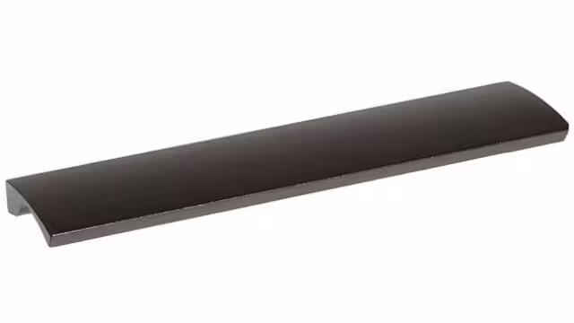 Griffleiste Heilsbronn Metall - Schwarz Struktur Pulverbeschichtung - 148 mm lang vor weißem Hintergrund