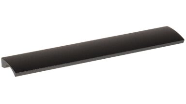 Griffleiste Heilsbronn Metall - Schwarz Struktur Pulverbeschichtung - 180 mm lang vor weißem Hintergrund