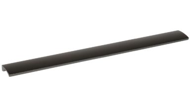 Griffleiste Heilsbronn Metall - Schwarz Struktur Pulverbeschichtung - 340 mm lang vor weißem Hintergrund