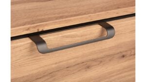 Griffleiste Ochsenhausen Metall - Schwarz matt Pulverbeschichtung - 180 mm lang  vor weißem Hintergrund