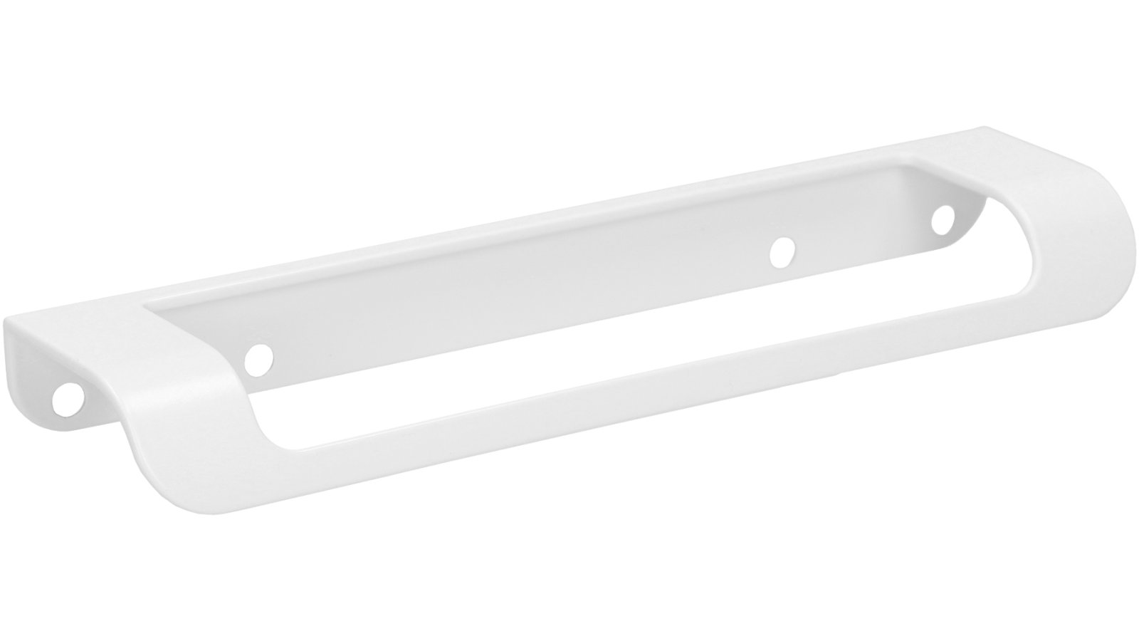 Griffleiste Ochsenhausen Metall - Weiß seidenmatt Pulverbeschichtung - 180 mm lang  vor weißem Hintergrund