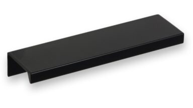 Griffleiste Schaafheim aluminium - Schwarz seidenmatt Pulverbeschichtung - 116 mm lang vor weißem Hintergrund