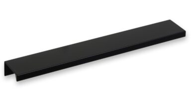 Griffleiste Schaafheim aluminium - Schwarz seidenmatt Pulverbeschichtung - 212 mm lang  vor weißem Hintergrund