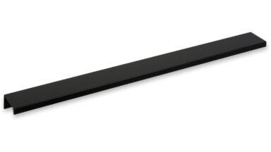 Griffleiste Schaafheim aluminium - Schwarz seidenmatt Pulverbeschichtung - 340 mm lang  vor weißem Hintergrund