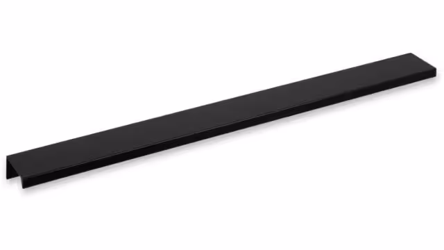Griffleiste Schaafheim aluminium - Schwarz seidenmatt Pulverbeschichtung - 340 mm lang  vor weißem Hintergrund