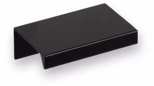 Griffleiste Schaafheim aluminium - Schwarz seidenmatt Pulverbeschichtung - 52 mm lang vor weißem Hintergrund