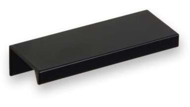 Griffleiste Schaafheim aluminium - Schwarz seidenmatt Pulverbeschichtung - 84 mm lang vor weißem Hintergrund