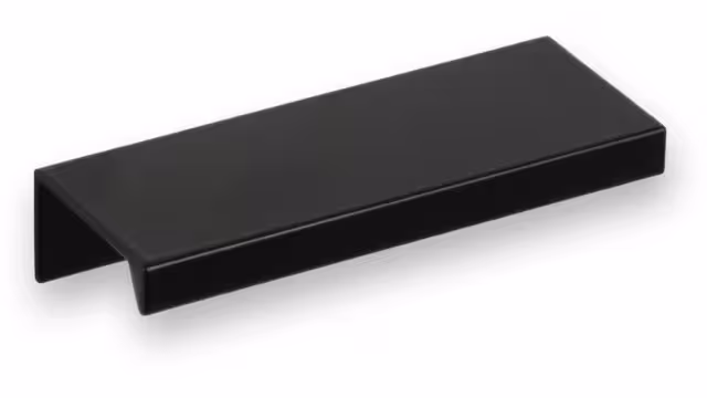 Griffleiste Schaafheim aluminium - Schwarz seidenmatt Pulverbeschichtung - 84 mm lang  vor weißem Hintergrund