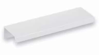 Griffleiste Schaafheim aluminium - Weiß seidenmatt Pulverbeschichtung - 116 mm lang vor weißem Hintergrund
