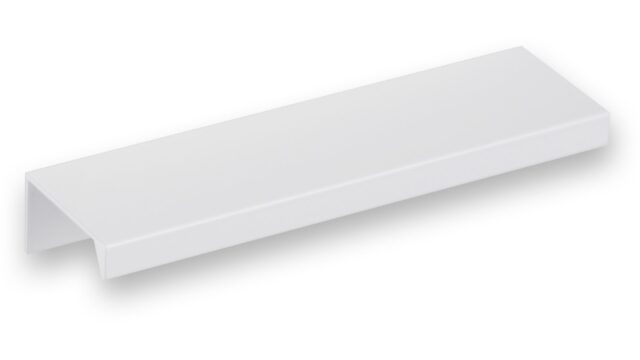 Griffleiste Schaafheim aluminium - Weiß seidenmatt Pulverbeschichtung - 116 mm lang vor weißem Hintergrund