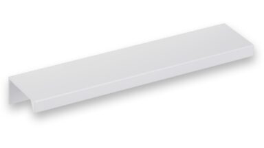 Griffleiste Schaafheim aluminium - Weiß seidenmatt Pulverbeschichtung - 148 mm lang vor weißem Hintergrund