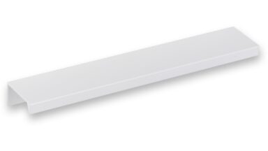 Griffleiste Schaafheim aluminium - Weiß seidenmatt Pulverbeschichtung - 180 mm lang vor weißem Hintergrund