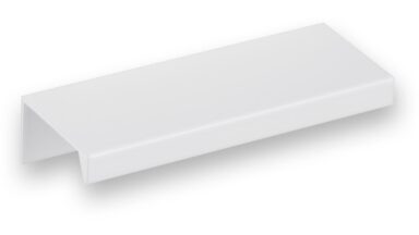 Griffleiste Schaafheim aluminium - Weiß seidenmatt Pulverbeschichtung - 84 mm lang vor weißem Hintergrund