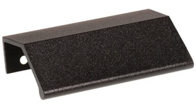 Griffleiste Sinntal Metall - Schwarz Struktur Pulverbeschichtung - 116 mm lang vor weißem Hintergrund