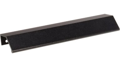 Griffleiste Sinntal Metall - Schwarz Struktur Pulverbeschichtung - 212 mm lang vor weißem Hintergrund