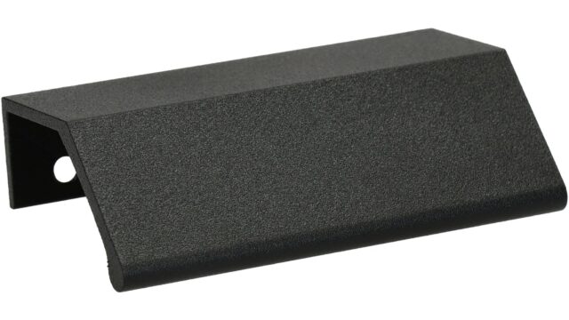 Griffleiste Sinntal Metall - Schwarz Struktur Pulverbeschichtung - 84 mm lang  vor weißem Hintergrund