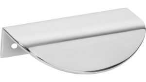 Griffleiste Storkow Metall - Chrom glänzend galvanisiert - 80 mm lang  vor weißem Hintergrund