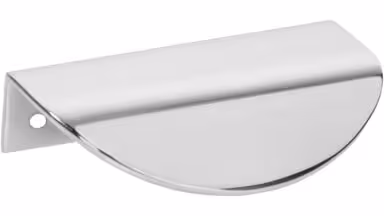 Griffleiste Storkow Metall - Chrom glänzend galvanisiert - 80 mm lang  vor weißem Hintergrund
