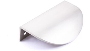 Griffleiste Storkow Metall - Edelstahleffekt - 80 mm lang  vor weißem Hintergrund