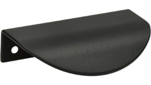 Griffleiste Storkow Metall - schwarz halbmatte Pulver - 80 mm lang  vor weißem Hintergrund