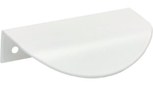 Griffleiste Storkow Metall - Weiß seidenmatt Pulverbeschichtung - 80 mm lang  vor weißem Hintergrund