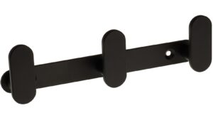 Hakenleiste Waldfeucht Metall - Schwarz matt Pulverbeschichtung - 180 mm lang  vor weißem Hintergrund