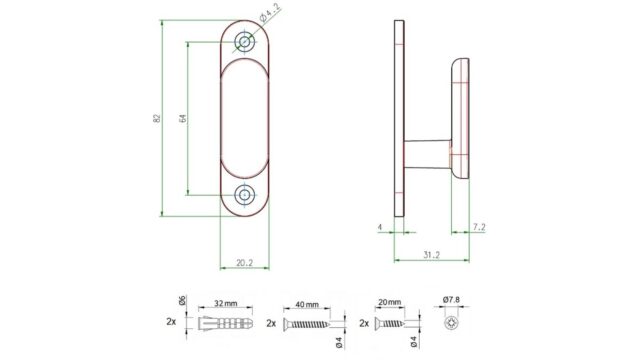 Hakenleiste Waldfeucht Metall - Schwarz matt Pulverbeschichtung - 200 mm lang  vor weißem Hintergrund