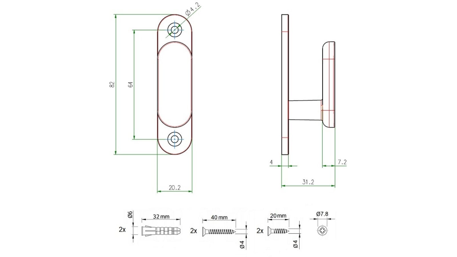 Hakenleiste Waldfeucht Metall - Schwarz matt Pulverbeschichtung - 200 mm lang  vor weißem Hintergrund