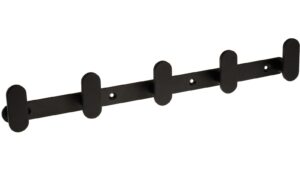 Hakenleiste Waldfeucht Metall - Schwarz matt Pulverbeschichtung - 340 mm lang  vor weißem Hintergrund