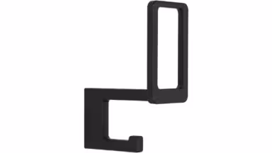 Haken Aidlingen Metall - Schwarz matt Pulverbeschichtung - 110 mm lang  vor weißem Hintergrund
