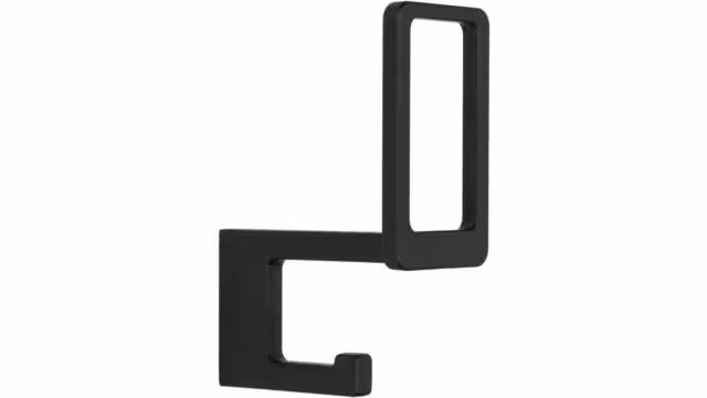 Haken Aidlingen Metall - Schwarz matt Pulverbeschichtung - 110 mm lang vor weißem Hintergrund