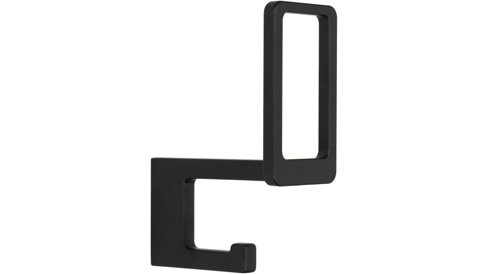 Haken Aidlingen Metall - Schwarz matt Pulverbeschichtung - 110 mm lang  vor weißem Hintergrund