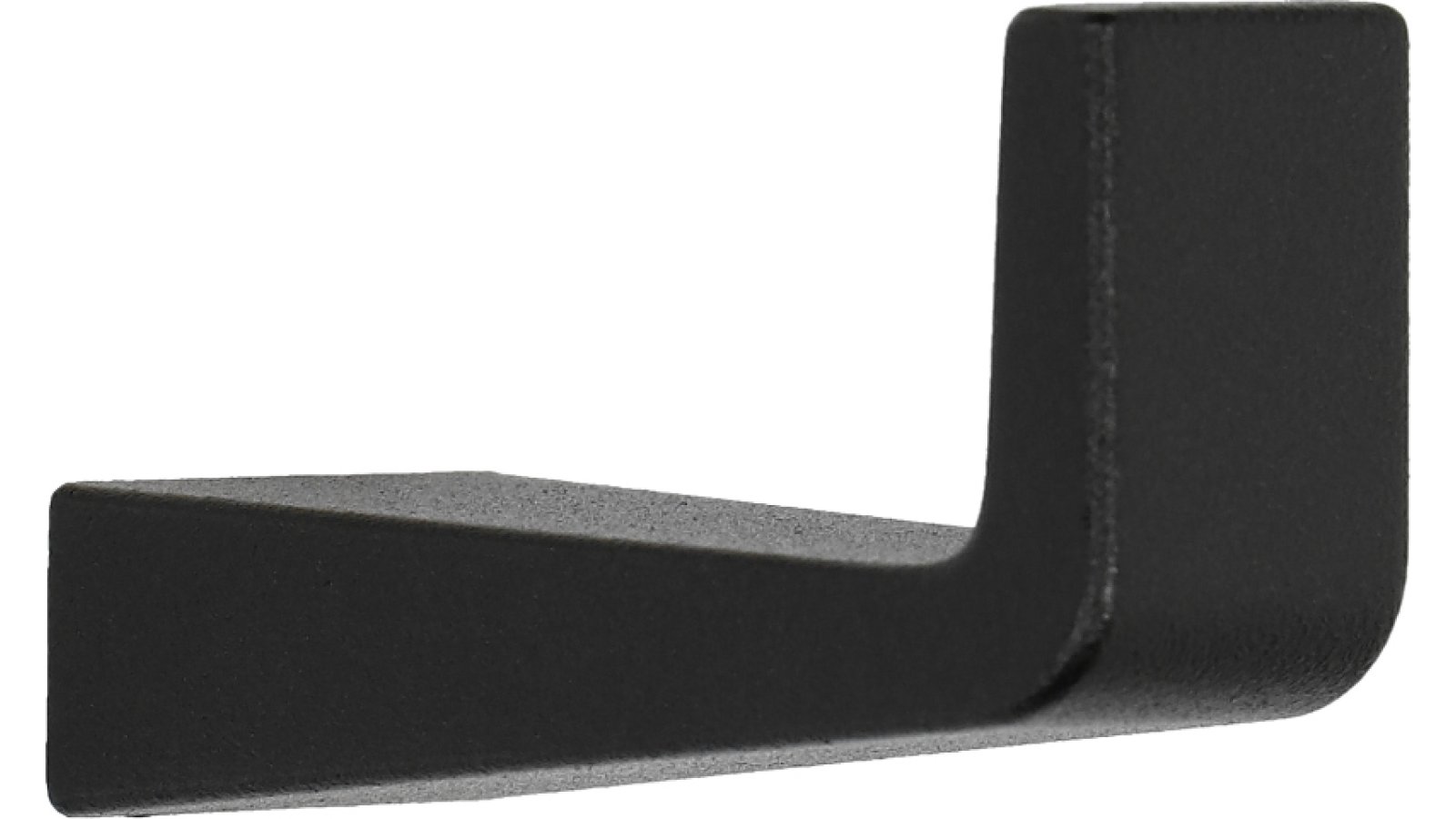 Haken Altlandsberg Metall - Schwarz Struktur Pulverbeschichtung - 45 mm lang  vor weißem Hintergrund