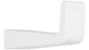 Haken Altlandsberg Metall - Weiß seidenmatt Pulverbeschichtung - 45 mm lang  vor weißem Hintergrund