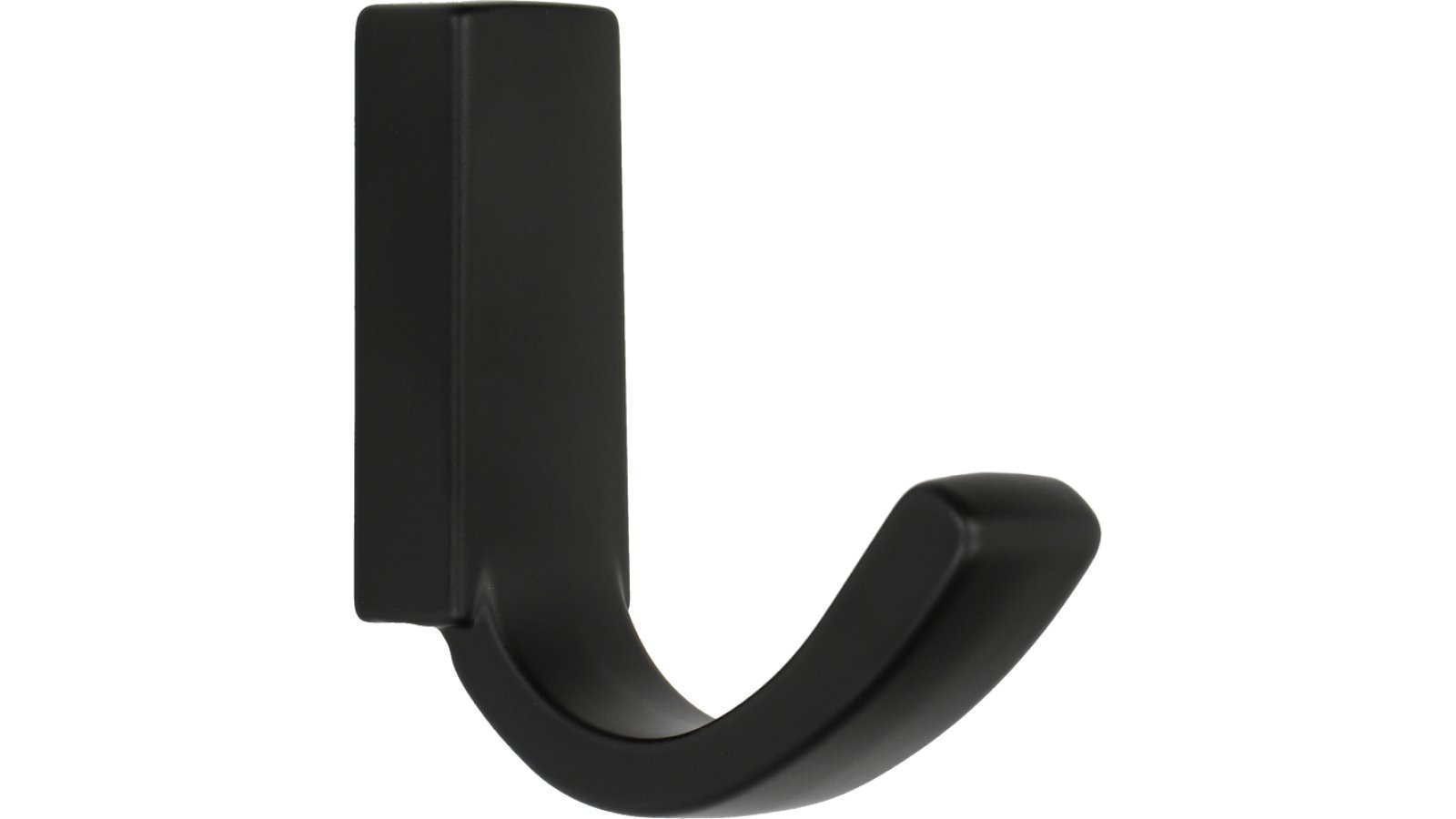 Haken Bad Frankenhausen Metall - Schwarz matt Pulverbeschichtung - 43 mm lang  vor weißem Hintergrund