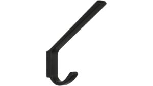 Haken Bad Liebenzell Metall - Schwarz matt Pulverbeschichtung - 113 mm lang  vor weißem Hintergrund