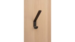 Haken Bad Liebenzell Metall - Schwarz matt Pulverbeschichtung - 113 mm lang  vor weißem Hintergrund