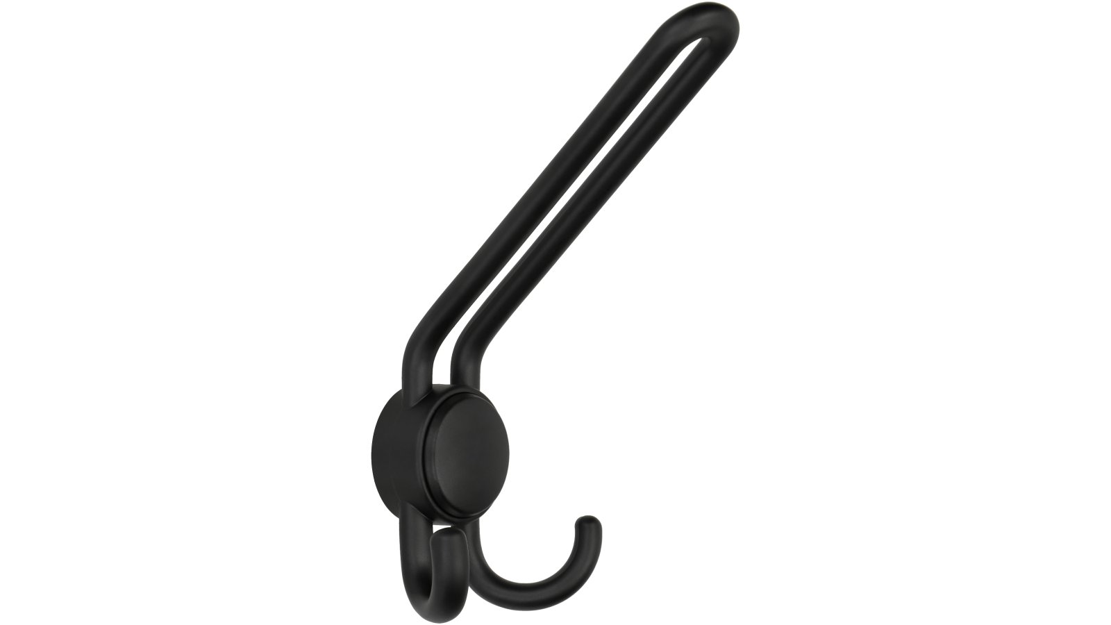 Haken Bad Schmiedeberg Metall - Schwarz matt Pulverbeschichtung - 108 mm lang  vor weißem Hintergrund