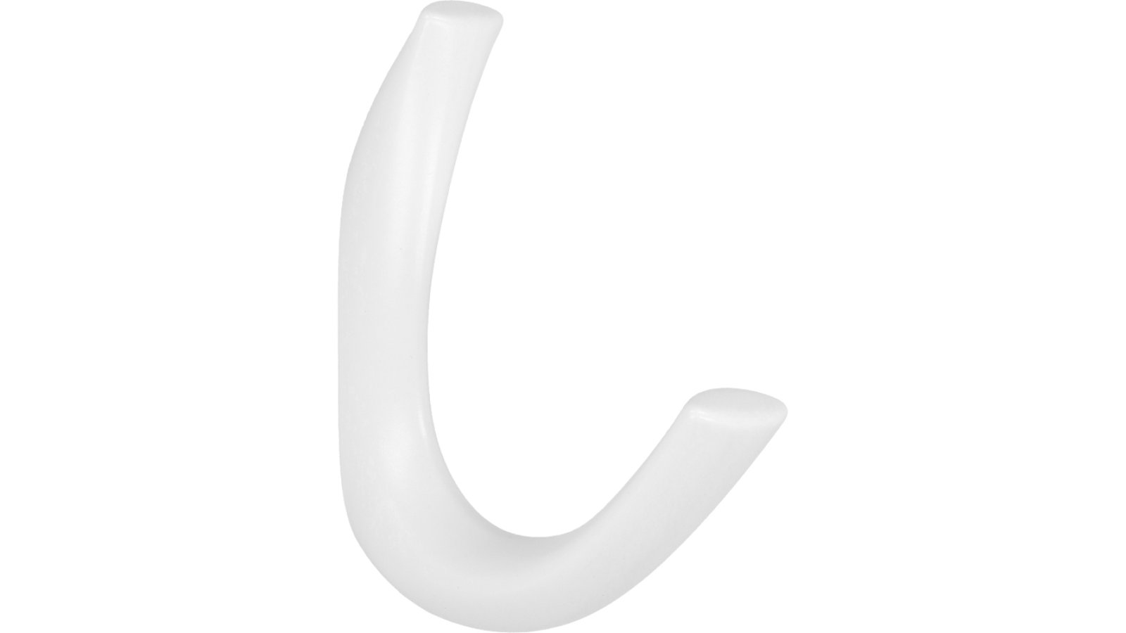 Haken Barth Metall - Weiß seidenmatt Pulverbeschichtung - 52 mm lang  vor weißem Hintergrund